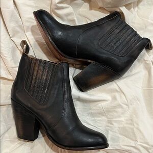 Black Leather Ankle Boots